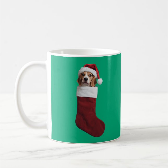 Mug Chaussette de Noël Beagle (Gauche)