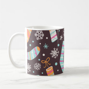 Mug Chaussettes de Noël et flocons de neige : motif vi