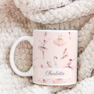 Mug Chaussures Ballerina Pink Ballet Nom personnalisé