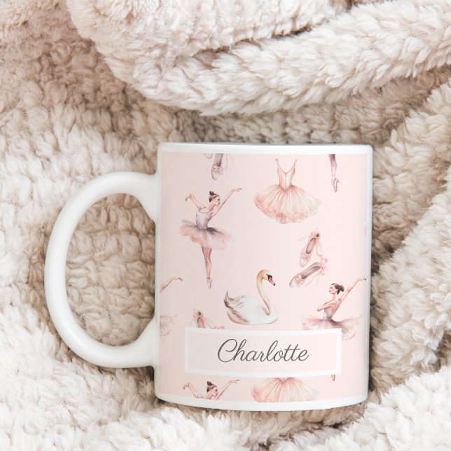 Mug Chaussures Ballerina Pink Ballet Nom personnalisé (Créateur téléchargé)