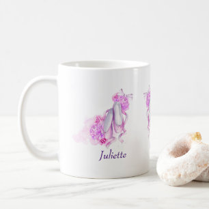 Mug Chaussures de Ballet en Aquarelle rose personnalis