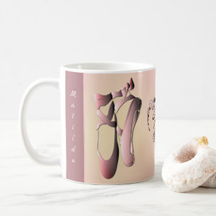 Mug Chaussures de talon de ballet rose avec Monogramme
