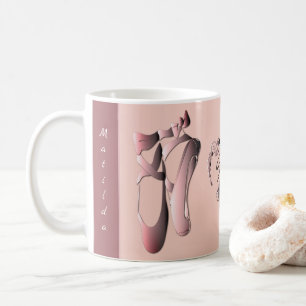 Mug Chaussures de talon de ballet rose avec Monogramme