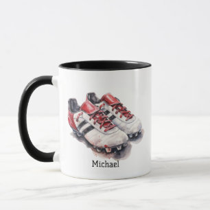 Mug Chaussures d'entraîneur de joueur de football à l'