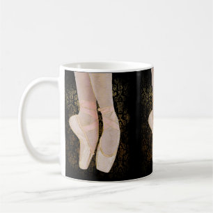 Mug Chaussures d'orteil de ballet - or rose noir