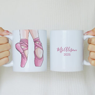 Mug Chaussures en Ballet Rose dessinées à la main