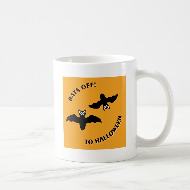Mug Chauve-souris de Halloween Carré orange (Droite)
