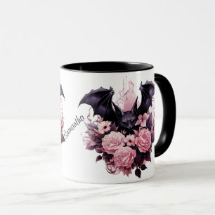 Mug Chauve-souris d'Halloween et Roses