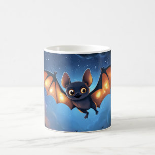 Mug chauve-souris mignonne volant la nuit sous un ciel