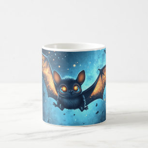 Mug chauve-souris mignonne volant la nuit sous un ciel
