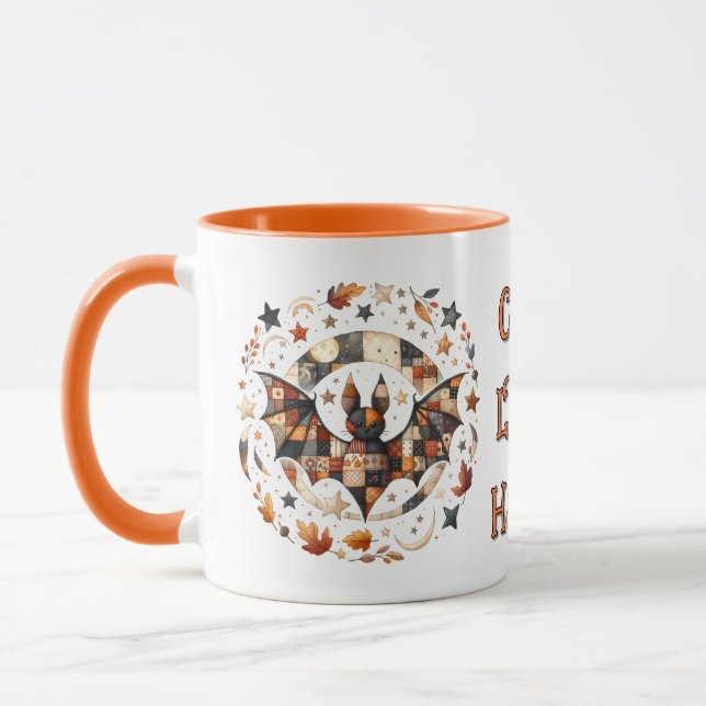 Mug Chauve-souris patchwork d'Halloween aux couleurs d (Gauche)
