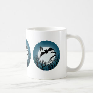 Mug Chauves-souris et arbres contre la lune