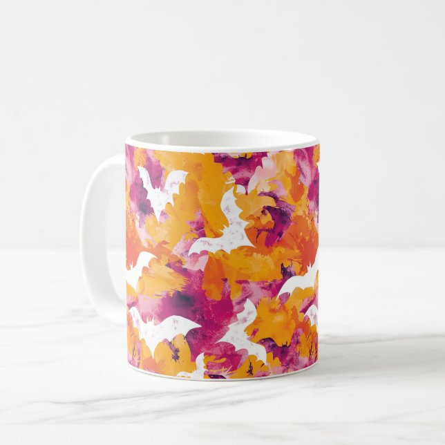 Mug Chauves-souris groovy d'Halloween (Devant gauche)