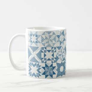 Mug Cheater Traditionnel Patchwork Stars Quilt Blue
