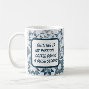 Mug Cheater Traditionnel Patchwork Stars Quilt Blue