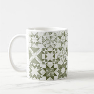 Mug Cheater Traditionnel Patchwork Stars Quilt Green