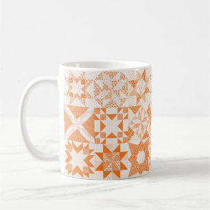 Mug Cheater Traditionnel Patchwork Stars Quilt Orange