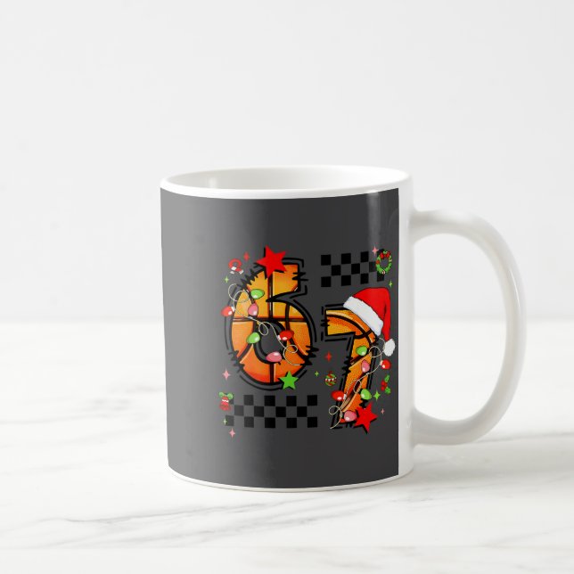 Mug Checkered 67 Basketball Santa Hat Christmas Six Se (Droite)