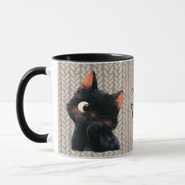 Mug Cheeky Little Black Cat v3 (Gauche)