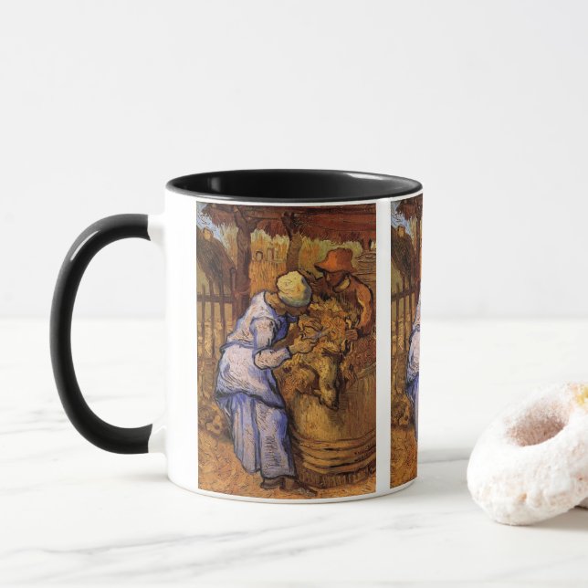 Mug Cheep Shearers (après Millet) par Vincent van Gogh (Avec donut)
