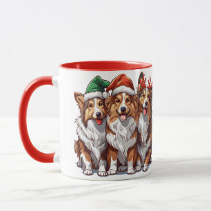 Mug Cheepdogs de Noël Shetland