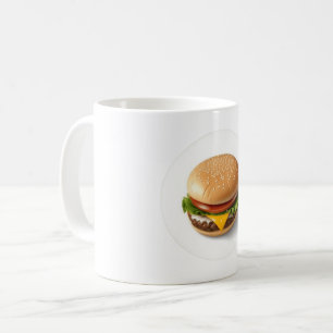Mug Cheeseburger en cercle blanc