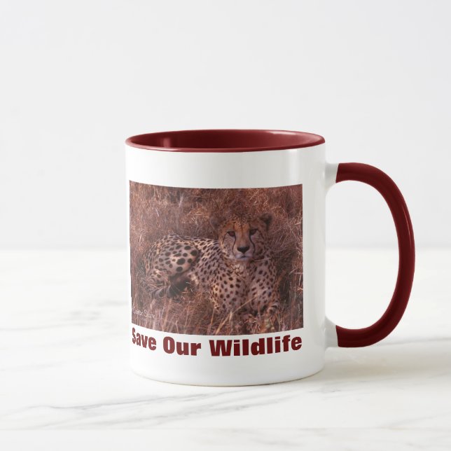 Mug Cheetah Stare Sauvez Notre Faune (Droite)