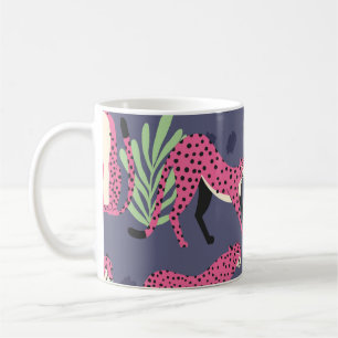 Mug Cheetahs exotiques : motif vintage coloré.