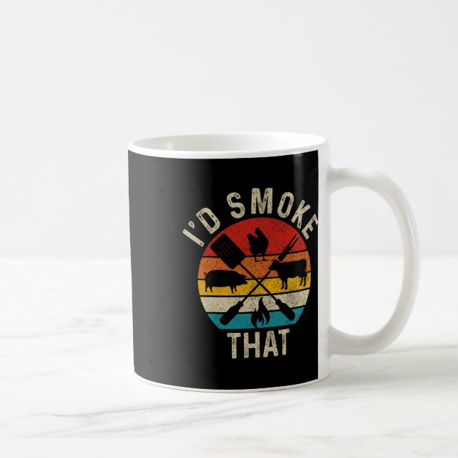 Mug Chef Boucher Bbq Je Fumerais Ça Drôle Fête Des Pèr (Droite)