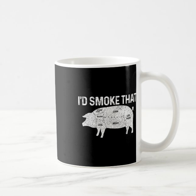 Mug Chef Boucher BBQ Je Fumerais Ce Cochon Porc Drôle  (Droite)
