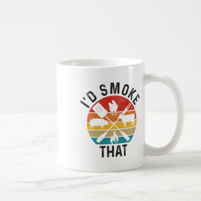 Mug Chef Butcher Bbq Je fumerais cette Fête des pères  (Droite)