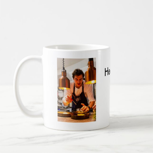 Mug Chef cuisinier ajoute le nom du texte des hommes c (Gauche)