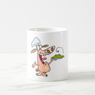 Mug Chef De Cochon Avec Nourriture