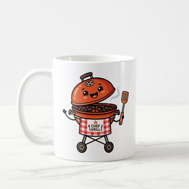 Mug Chef de grill BBQ Kawaii Cute Fête des Pères (Gauche)