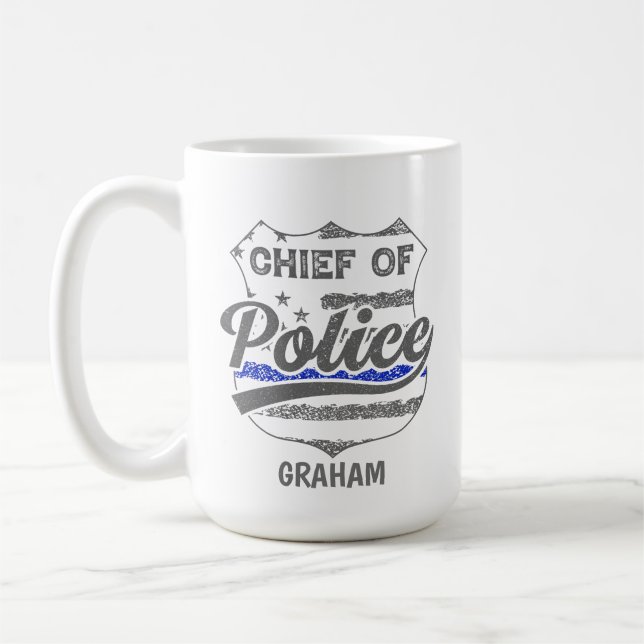 Mug Chef de police personnalisé USA Shield (Gauche)