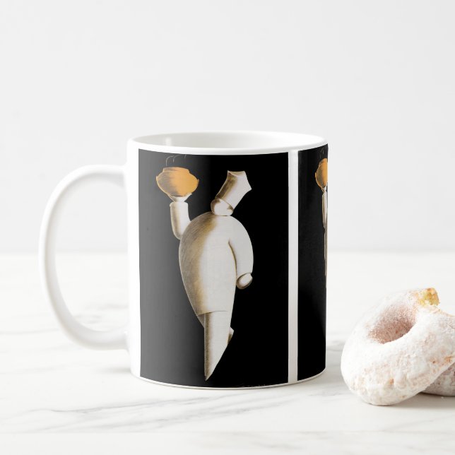 Mug Chef de restaurant Art Déco, entreprise vintage (Avec donut)