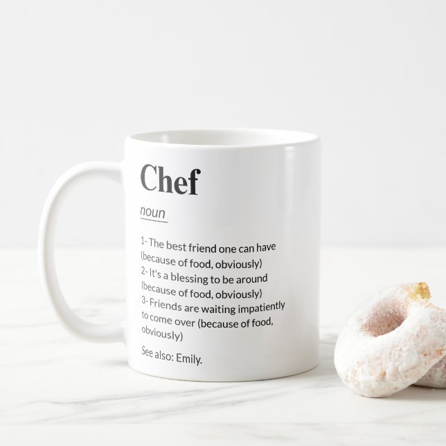 Mug Chef Définition Funny Spécialiste de la Cuisine (Avec donut)