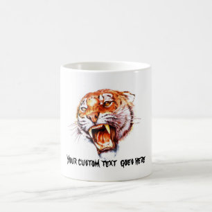 Mug Chef d'hurlement de tigre de bande dessinée de
