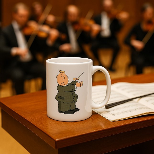 Mug Chef d'orchestre de dessin animé avec baguette (Créateur téléchargé)