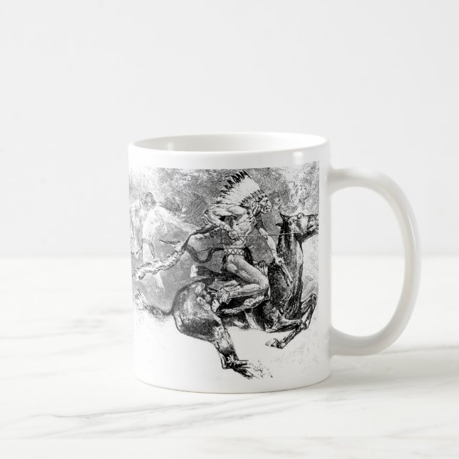 Mug Chef indien chargeant sur le cheval : Ouest (Droite)