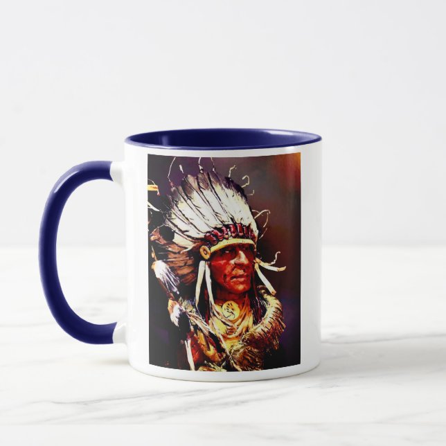 Mug Chef Kiowa autochtone art original (Gauche)