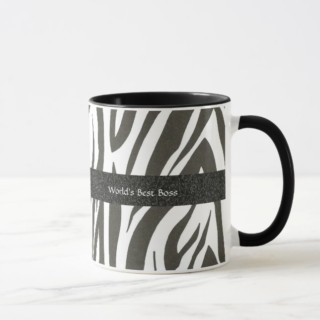 Mug Chef :  "Meilleur Patron du monde" Zebra Stripes G (Droite)