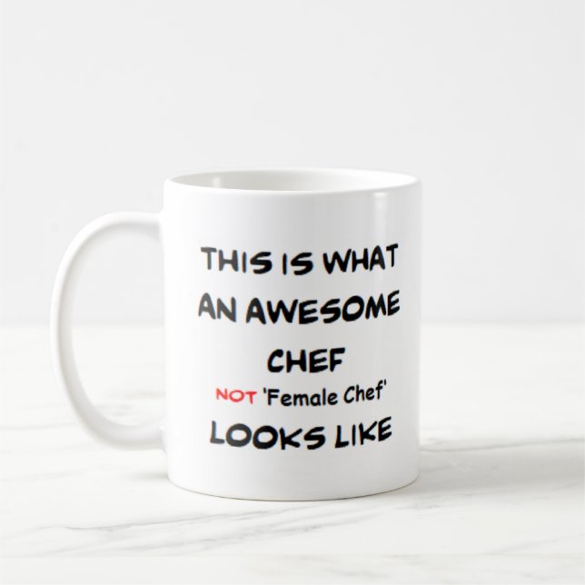 Mug chef non femme chef, génial (Gauche)