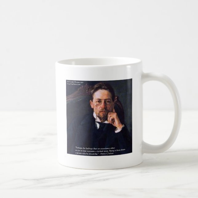 Mug Chekhov "Amour État Normal" Citation Cadeaux T-shi (Droite)