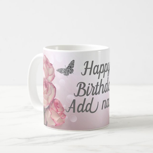 Mug Chelot d'anniversaire personnalisé et élégant (Devant gauche)