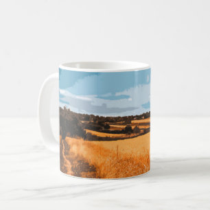Mug Chemin de Campagne Pittoresque Champ Doré Rétro