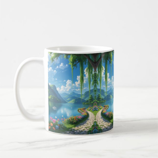 Mug "Chemin de jardin paisible - Sips sereins commence (Gauche)