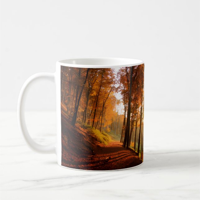 Mug Chemin de la forêt d'automne (Gauche)