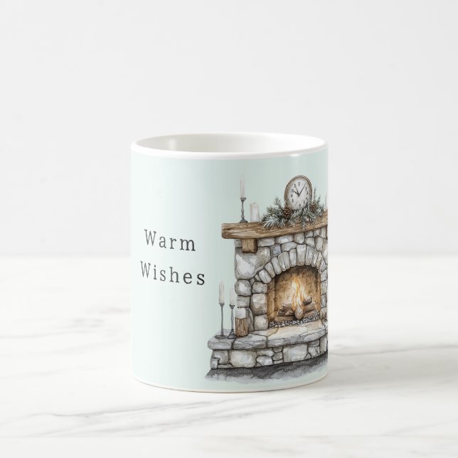 Mug Cheminée à la Menthe Vœux Chaleureux (Centre)