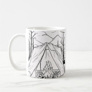 Mug Chemise à lignes artistiques de tente de camping e
